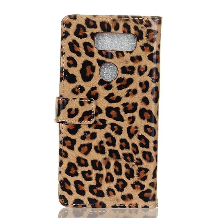 Leopard Pattern Wallet PU Leather Stand Case for LG V30-2