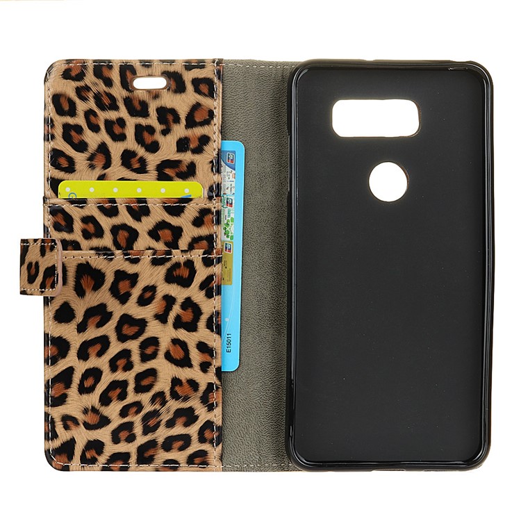 Leopard Pattern Wallet PU Leather Stand Case for LG V30-3