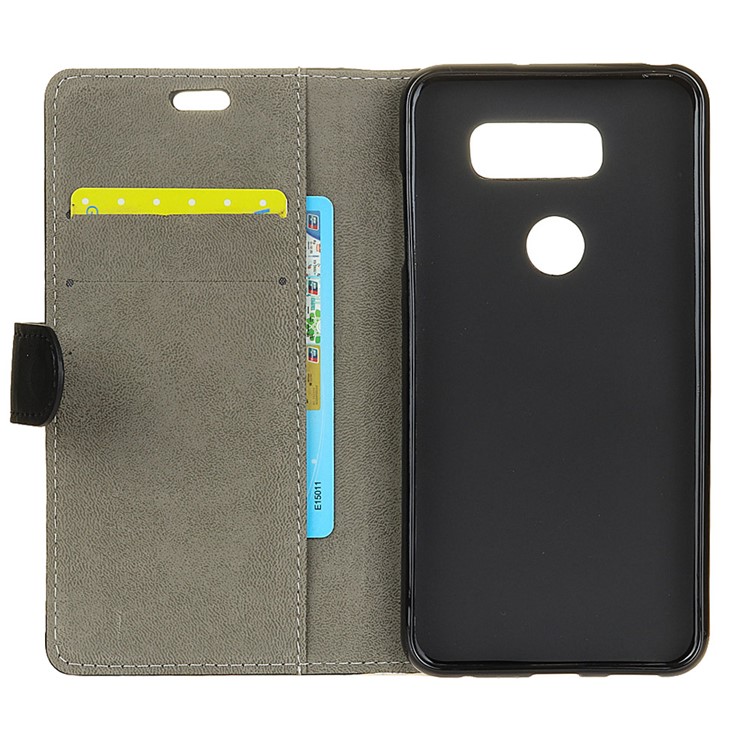 Wallet PU Leather Stand Mobile Phone Casing for LG V30 - Black-4