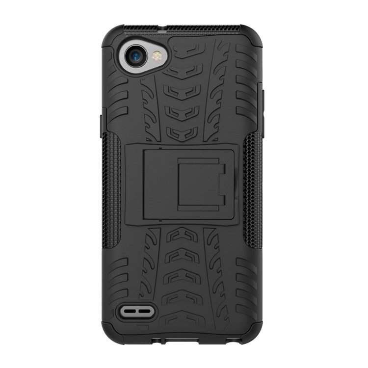 Anti-slip PC + TPU Hybrid Case with Kickstand for LG Q6 M700N (EU Version) / Q6 Plus - Black-3