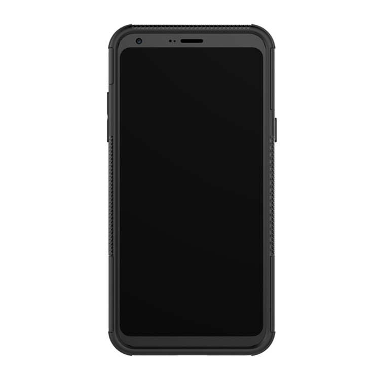 Anti-slip PC + TPU Hybrid Case with Kickstand for LG Q6 M700N (EU Version) / Q6 Plus - Black-5