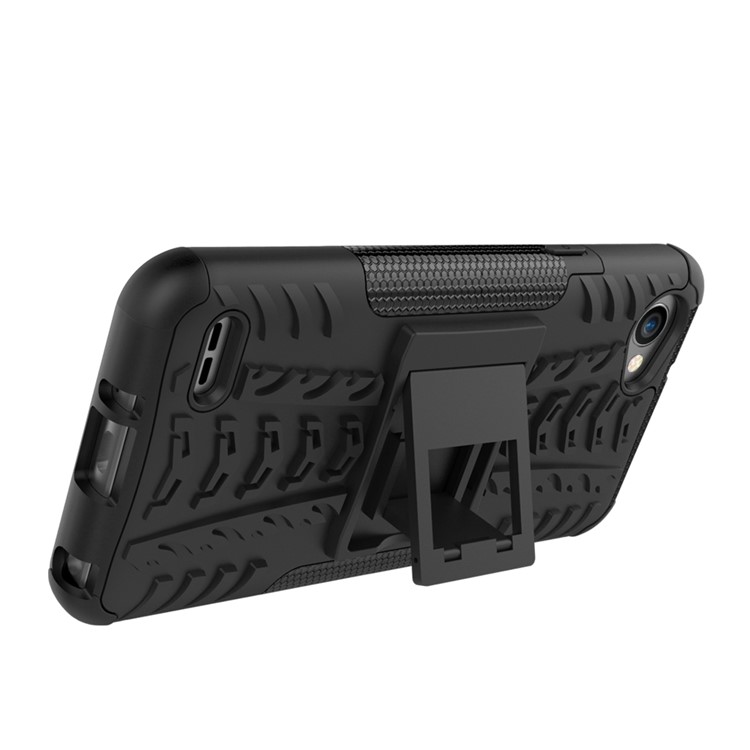 Anti-slip PC + TPU Hybrid Case with Kickstand for LG Q6 M700N (EU Version) / Q6 Plus - Black-7