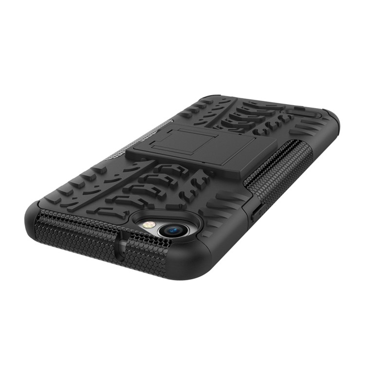 Anti-slip PC + TPU Hybrid Case with Kickstand for LG Q6 M700N (EU Version) / Q6 Plus - Black-9