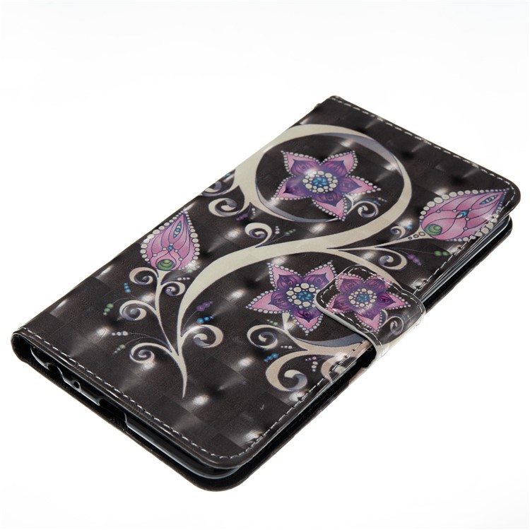 For LG Stylus 2/LG G Stylo 2 3D Butterfly Series Leather Stand Phone Shell Cover - Purple Flower-5