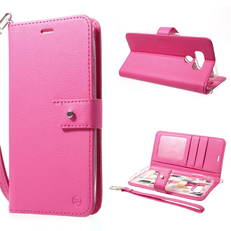 ROAR KOREA Daily In Wallet Stand Leather Phone Case for LG G6 - Rose-1