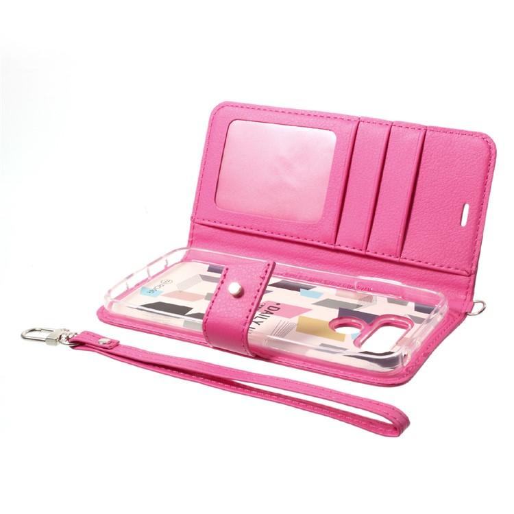 ROAR KOREA Daily In Wallet Stand Leather Phone Case for LG G6 - Rose-5