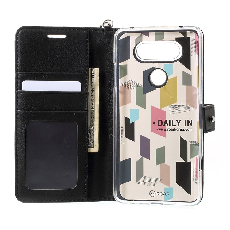 ROAR KOREA Daily In Wallet Stand Leather Phone Case for LG V20 - Black-5