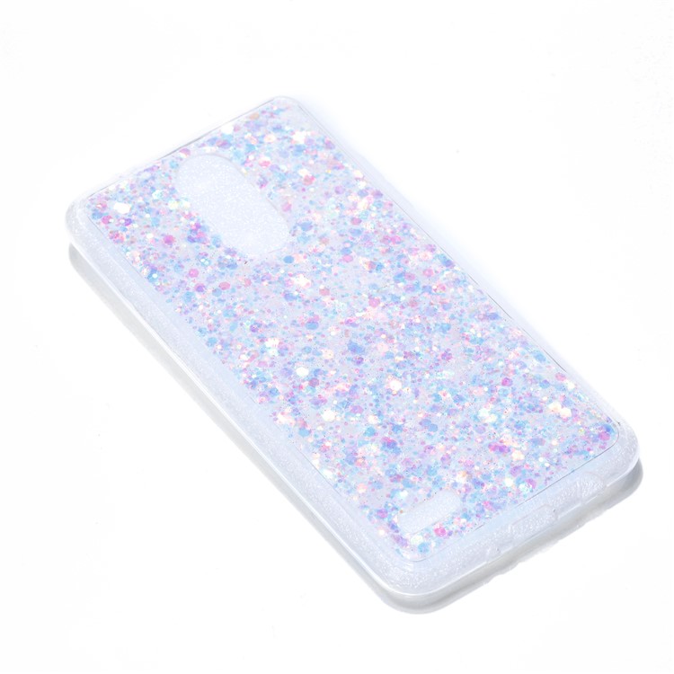 Glittering Sequins Color Changing Acrylic TPU Hybrid Phone Case for LG K8 (2017) EU Version - White-4
