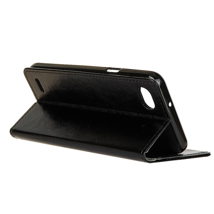 Crazy Horse Texture Stand Leather Wallet Cell Phone Case for LG Q6 / Q6 Plus - Black-3