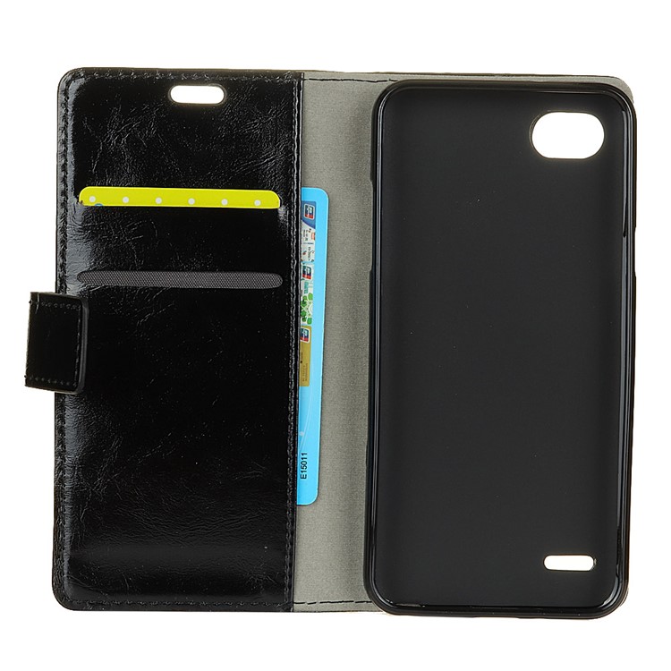 Crazy Horse Texture Stand Leather Wallet Cell Phone Case for LG Q6 / Q6 Plus - Black-5