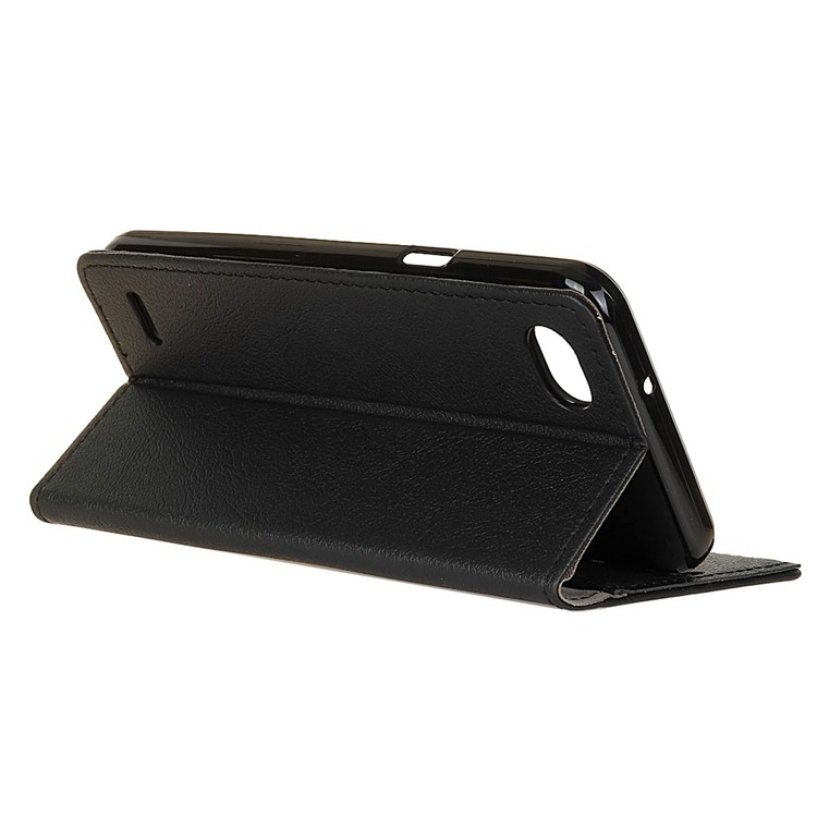 For LG Q6 / Q6 Plus PU Leather Stand Protective Casing - Black-5