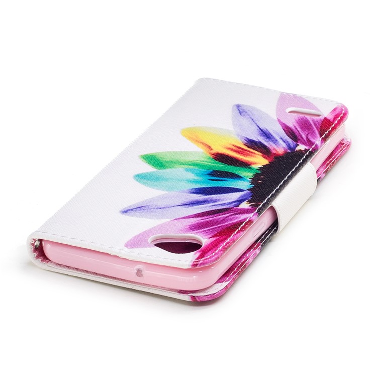 Carteira De Impressão Padrão Caixa De Couro Estojo De Couro Acessório De Telefone Celular Para LG Q6 M700N (versão Da UE) / Q6 Plus - Padrão De Pétalas-7
