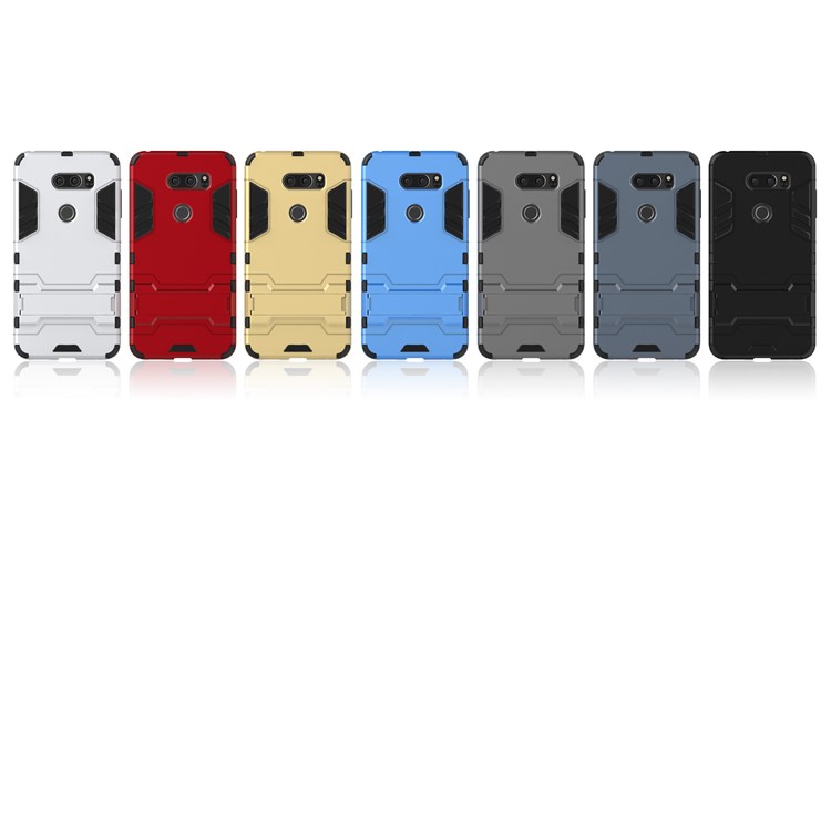 Cool Guard PC+TPU Hybrid Kickstand Phone Casing for LG V30 - Red-3