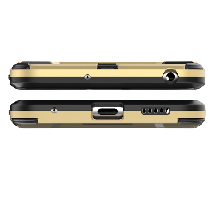 Cool Guard PC+TPU Hybrid Kickstand Protection Back Phone Case for LG V30 - Gold-3