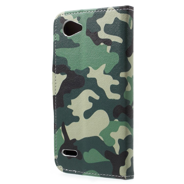 Pattern Printing Folio Flip Leather Wallet Stand Mobile Shell for LG Q6 M700N (EU Version) / Q6 Plus - Camouflage-3