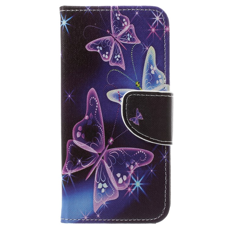 Pattern Printing Card Slots Leather Flip Stand Phone Casing for LG Q6 M700N (EU Version) / Q6 Plus - Beautiful Butterfly-1
