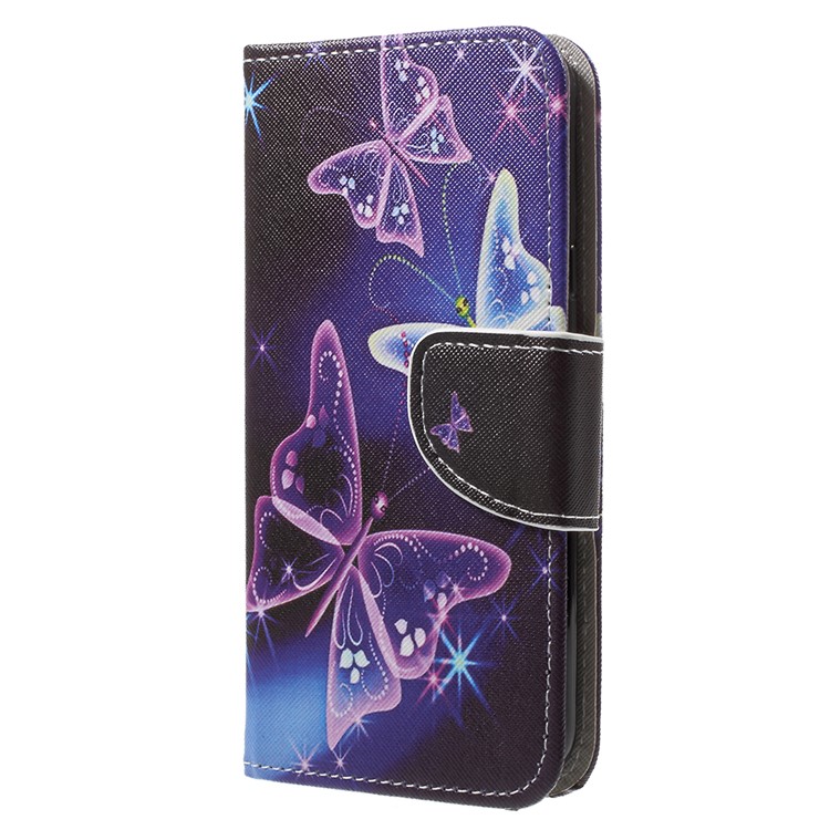 Pattern Printing Card Slots Leather Flip Stand Phone Casing for LG Q6 M700N (EU Version) / Q6 Plus - Beautiful Butterfly-2