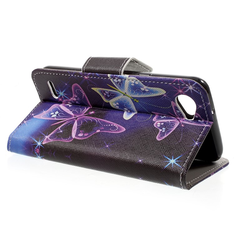 Pattern Printing Card Slots Leather Flip Stand Phone Casing for LG Q6 M700N (EU Version) / Q6 Plus - Beautiful Butterfly-4