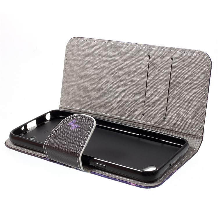 Pattern Printing Card Slots Leather Flip Stand Phone Casing for LG Q6 M700N (EU Version) / Q6 Plus - Beautiful Butterfly-5