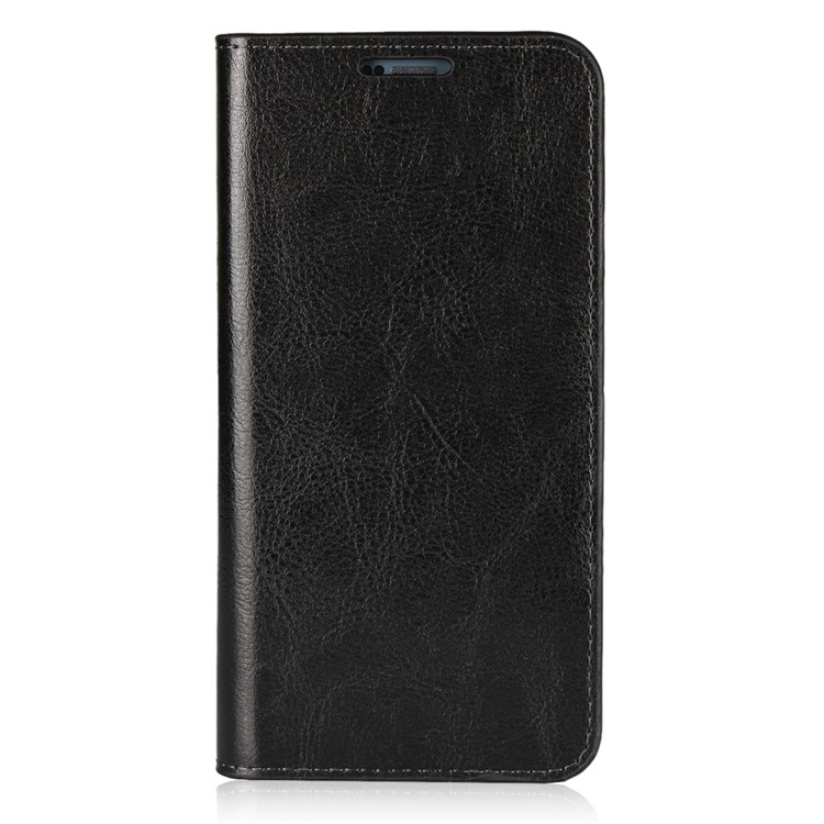 Crazy Horse Texture Wallet Stand Genuine Leather Case for LG G6 - Black-2
