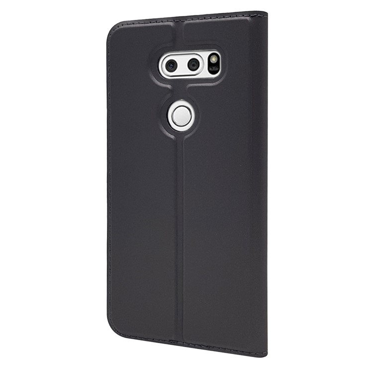 Auto-absorbed Magnetic Leather Stand Flip Case for LG V30 - Black-11
