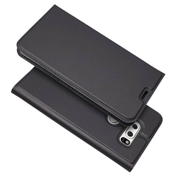 Auto-absorbed Magnetic Leather Stand Flip Case for LG V30 - Black-2