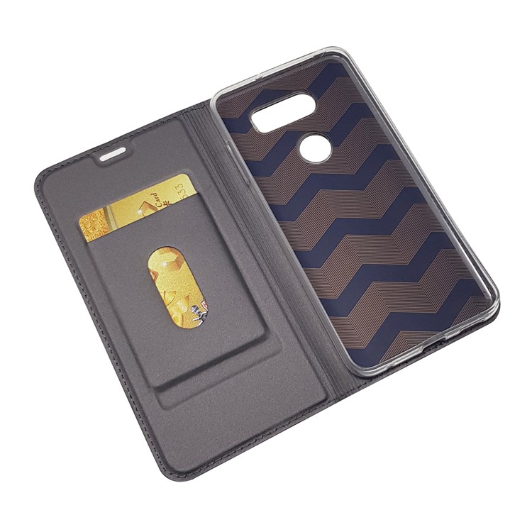 Auto-absorbed Magnetic Leather Stand Flip Case for LG V30 - Black-7