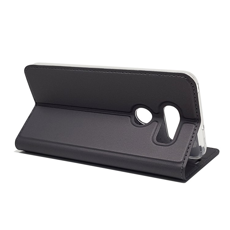 Auto-absorbed Magnetic Leather Stand Flip Case for LG V30 - Black-8