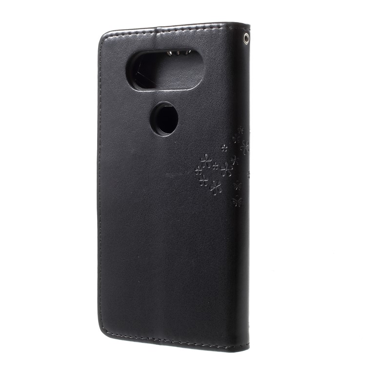 Imprint Owls and Tree Wallet Stand Leather Case with Strap for LG Q8 - Black-3