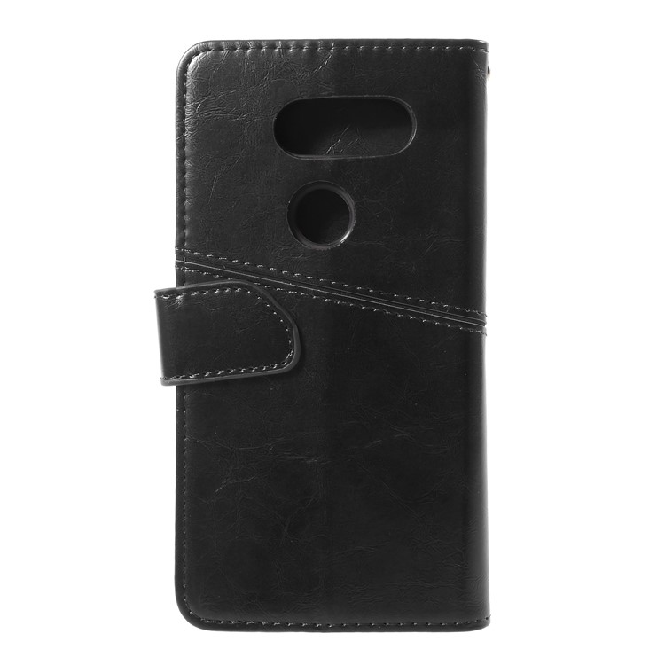 K'TRY Geometric Splicing Series Wallet Stand Leather Cell Phone Case for LG V30 - Black-2