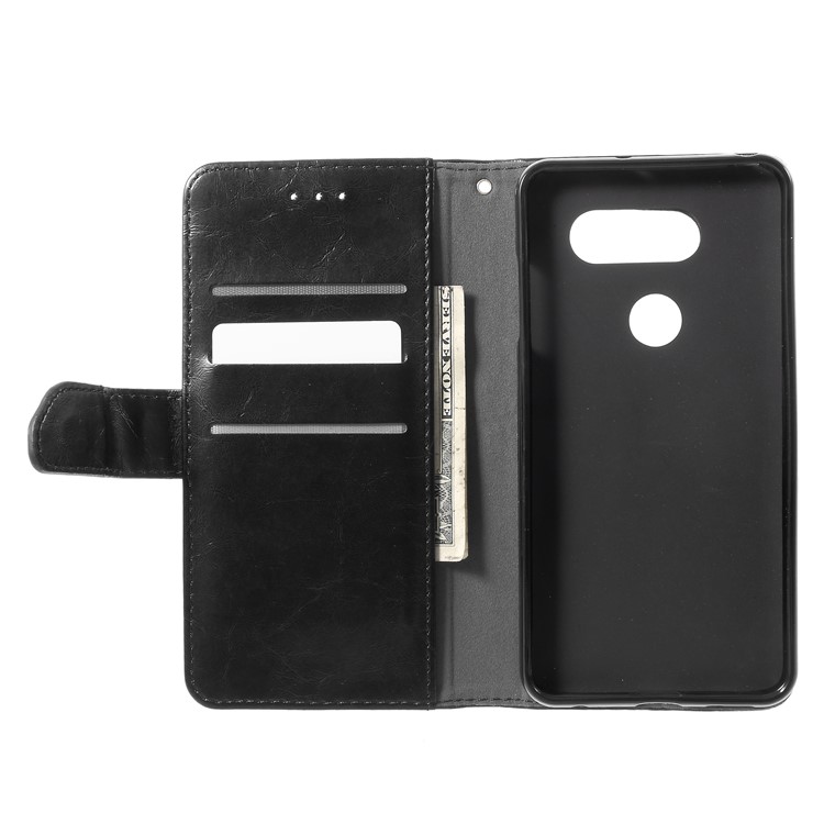 K'TRY Geometric Splicing Series Wallet Stand Leather Cell Phone Case for LG V30 - Black-6