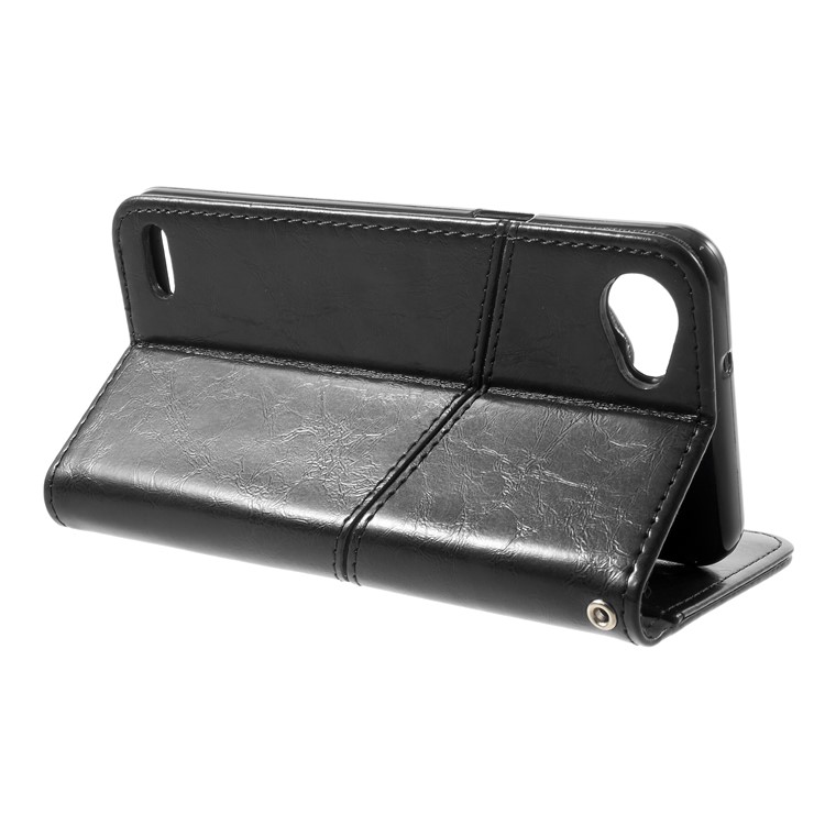 K'TRY Geometric Splicing Series Wallet Stand Leather Case for LG Q6 - Black-5