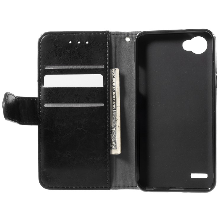 K'TRY Geometric Splicing Series Wallet Stand Leather Case for LG Q6 - Black-6