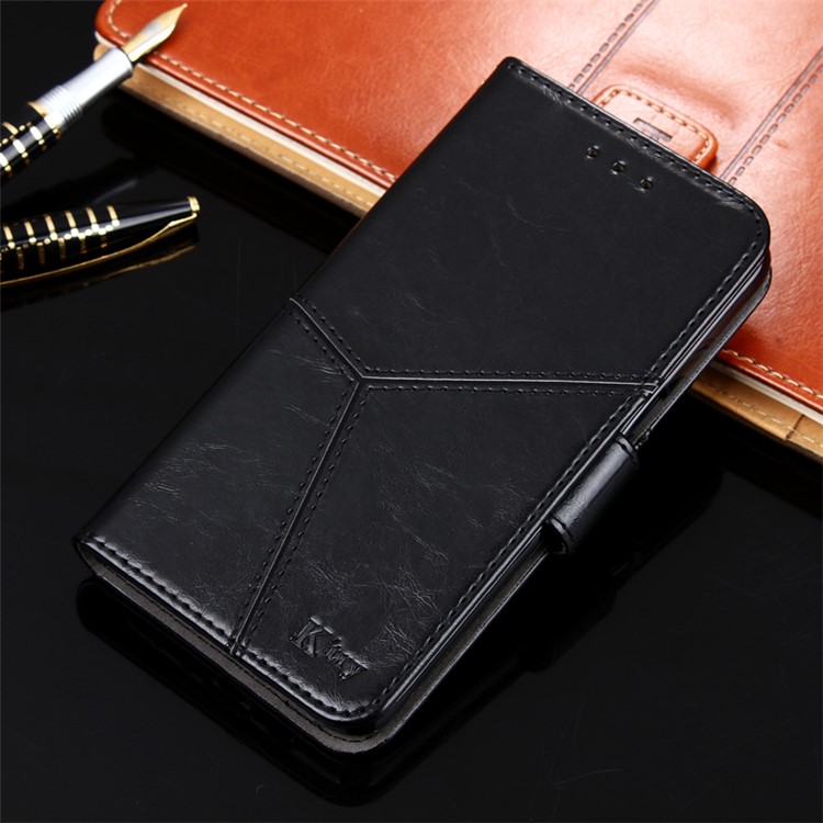 K'TRY Geometric Splicing Series for LG Q8 Wallet Leather Case with Stand - Black-1