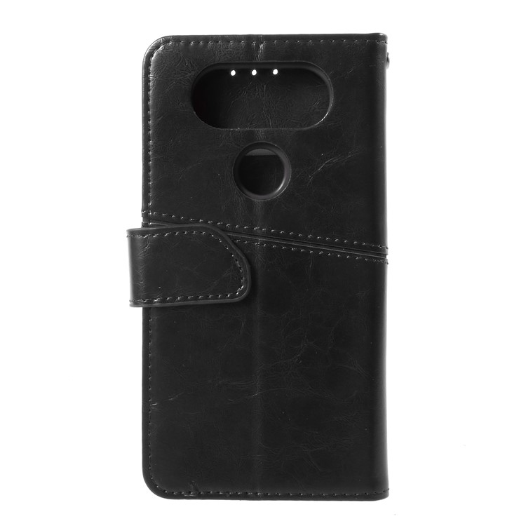 K'TRY Geometric Splicing Series for LG Q8 Wallet Leather Case with Stand - Black-2