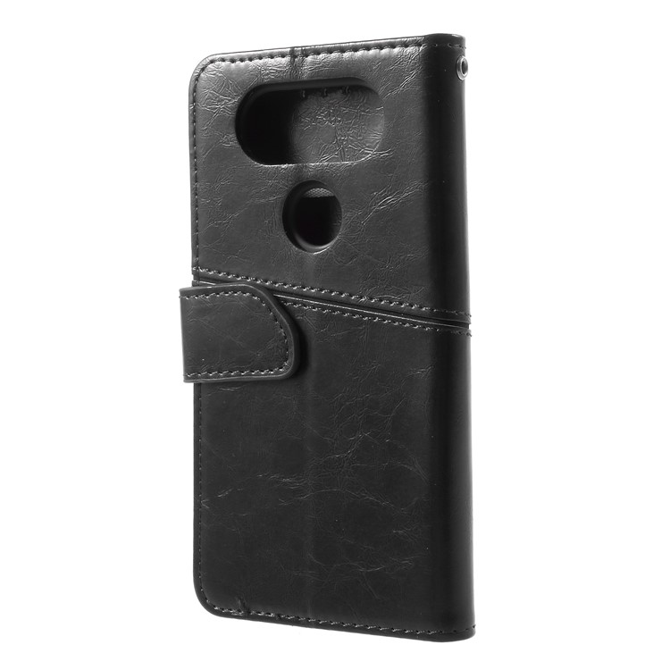 K'TRY Geometric Splicing Series for LG Q8 Wallet Leather Case with Stand - Black-4