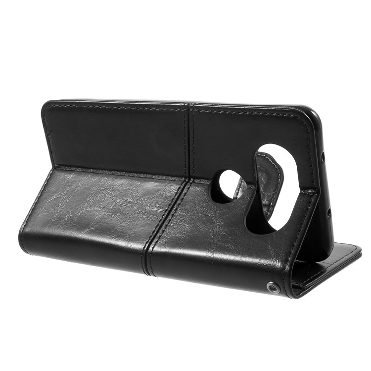K'TRY Geometric Splicing Series for LG Q8 Wallet Leather Case with Stand - Black-5