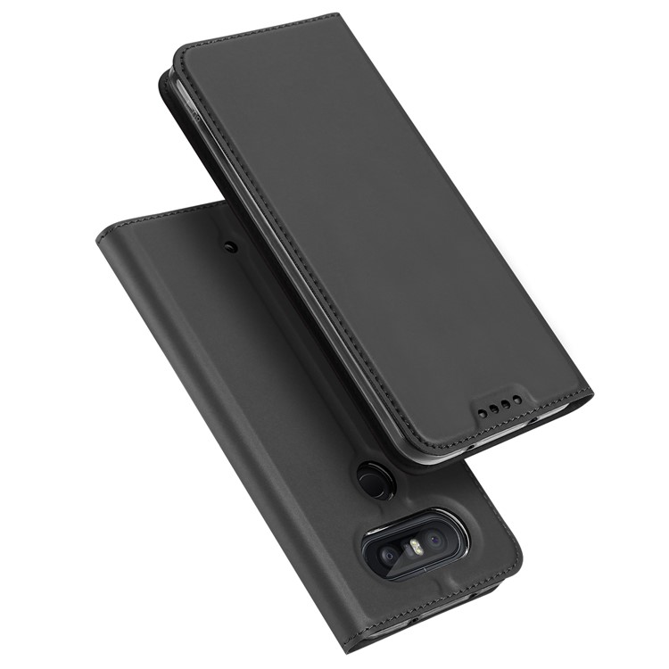 DUX DUCIS Skin Pro Series for LG Q8 Leather Flip Cover with Card Slot - Black-1
