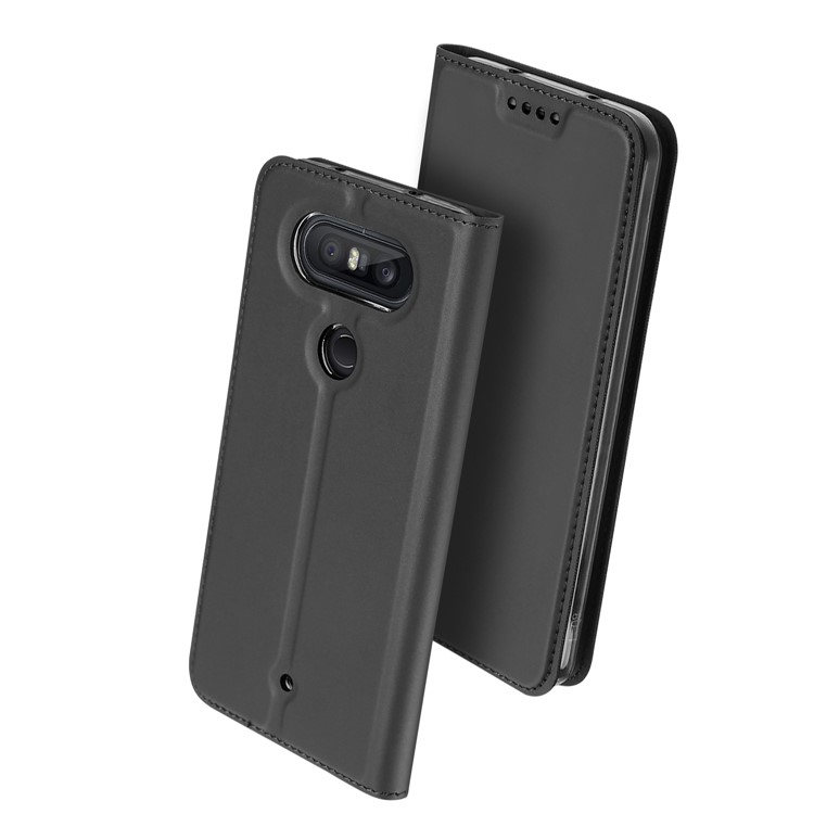 DUX DUCIS Skin Pro Series for LG Q8 Leather Flip Cover with Card Slot - Black-2