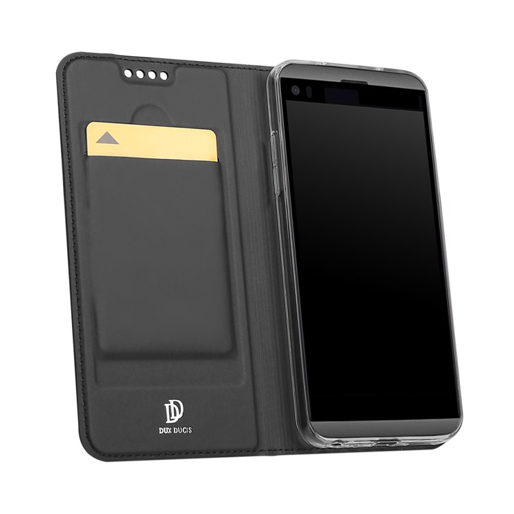DUX DUCIS Skin Pro Series for LG Q8 Leather Flip Cover with Card Slot - Black-3