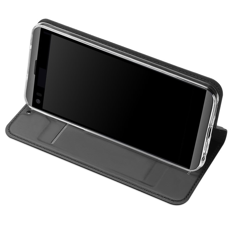 DUX DUCIS Skin Pro Series for LG Q8 Leather Flip Cover with Card Slot - Black-5