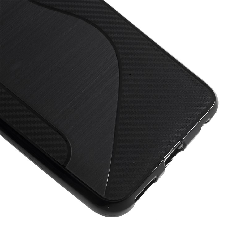 S Shape Brushed TPU Cell Phone Case for LG V30 - Black-5