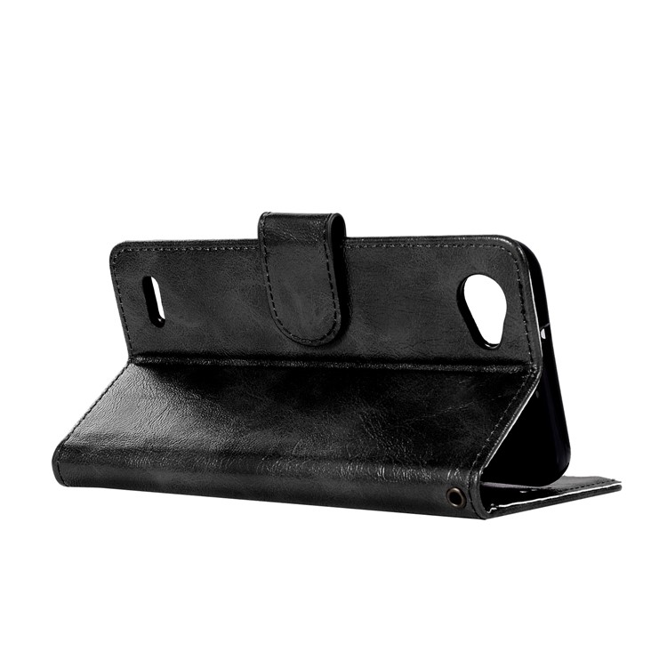 Premium Vintage PU Leather Wallet Stand Case for LG Q6 / Q6 Plus - Black-6
