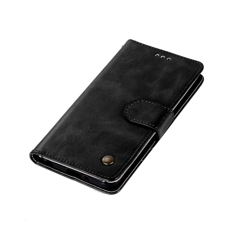 Premium Vintage PU Leather Wallet Stand Case for LG Q6 / Q6 Plus - Black-7