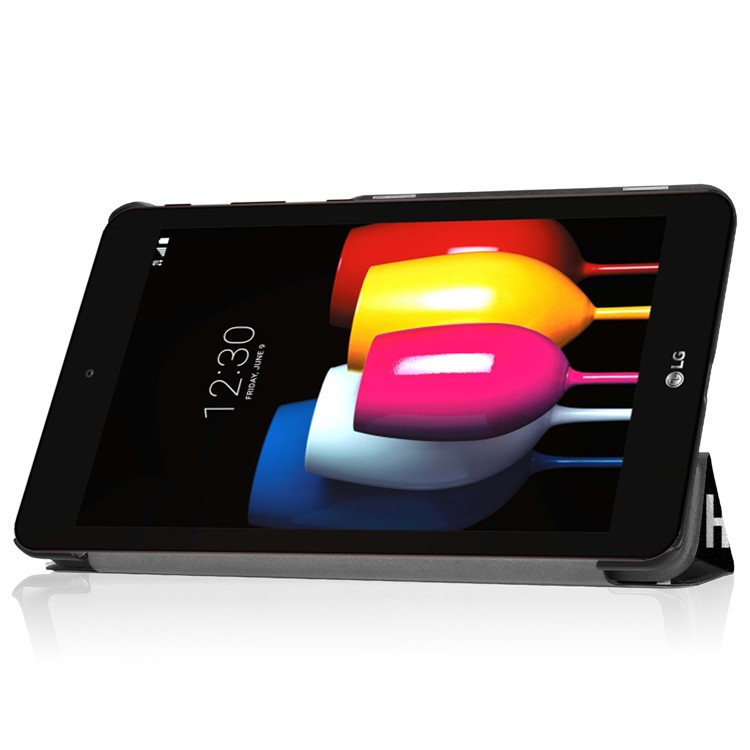 Pattern Printing Leather Tri-fold Stand Tablet Casing for LG G Pad IV 8.0 FHD - Angry Face-4