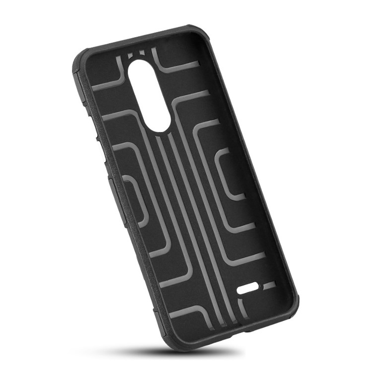 Geometric Pattern Magnetic Car Mount Ring Holder TPU PC Hybrid Case for LG K4 (2017) EU Version - Dark Blue-8
