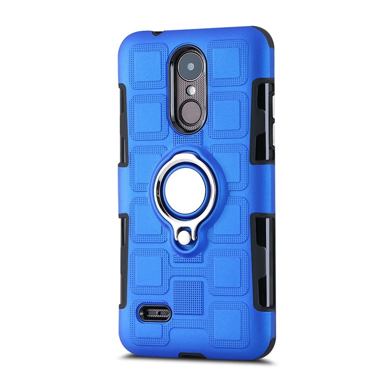 Geometric Pattern Magnetic Car Mount Ring Holder TPU PC Hybrid Cell Phone Case for LG K4 (2017) EU Version - Baby Blue-2