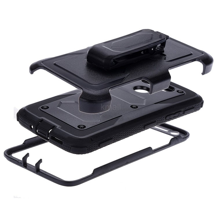 Heavy Duty PC + TPU Belt Clip Kickstand Case for LG G5/G5 SE - Black-5