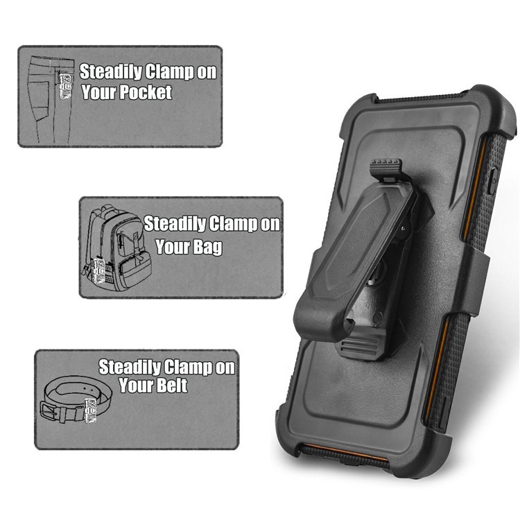 Heavy Duty Kickstand Belt Clip PC + TPU Hybrid Case for LG V30 - Black-6
