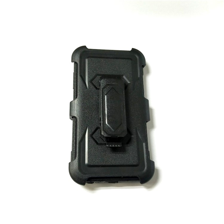 Heavy Duty PC + TPU Hybrid Case with Kickstand Belt Clip for LG X power2 - Black-2